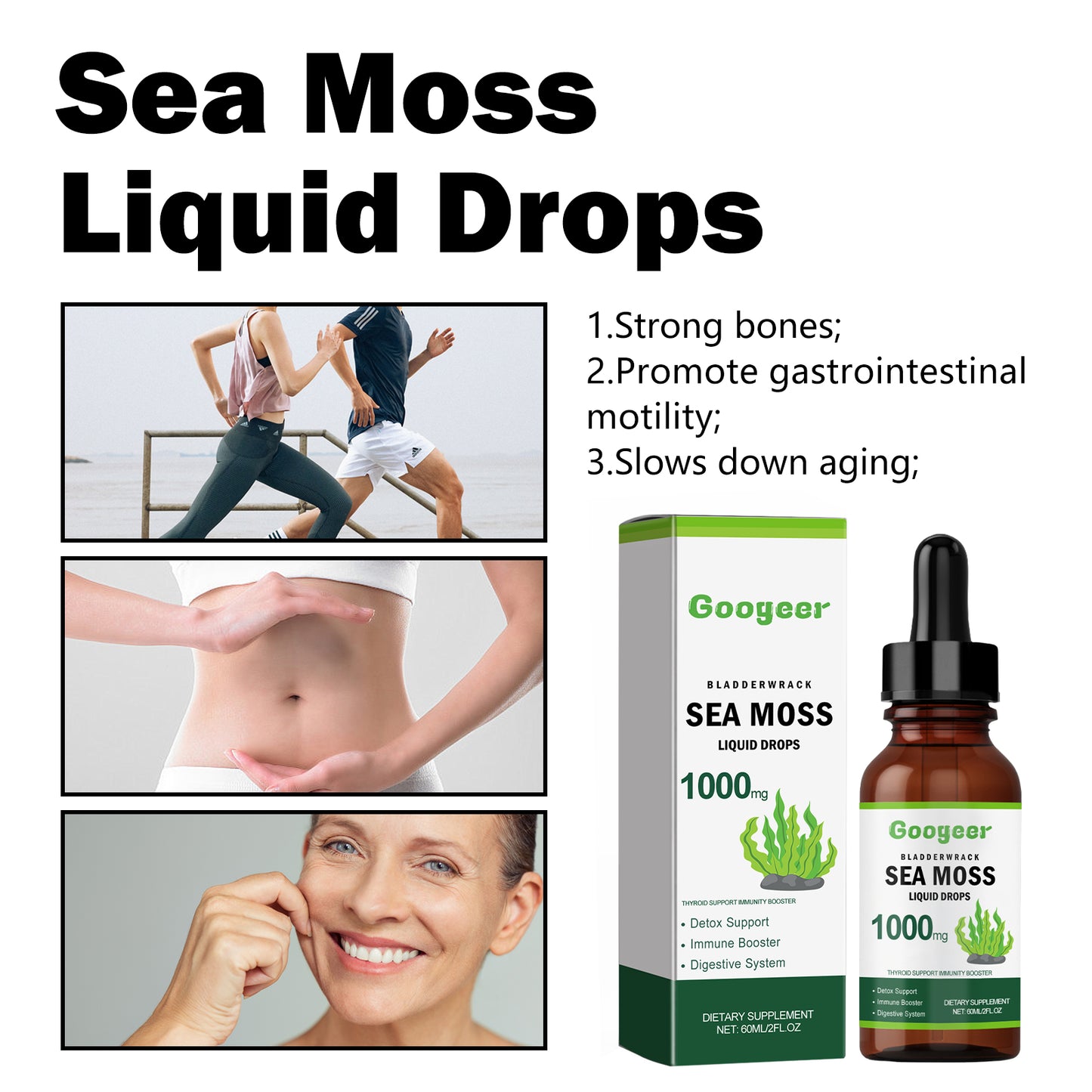 Sea Moss Liquid Drops, Alleviate Physical Fatigue Unwell Improve Skin Elasticity And Bust Firming Skin