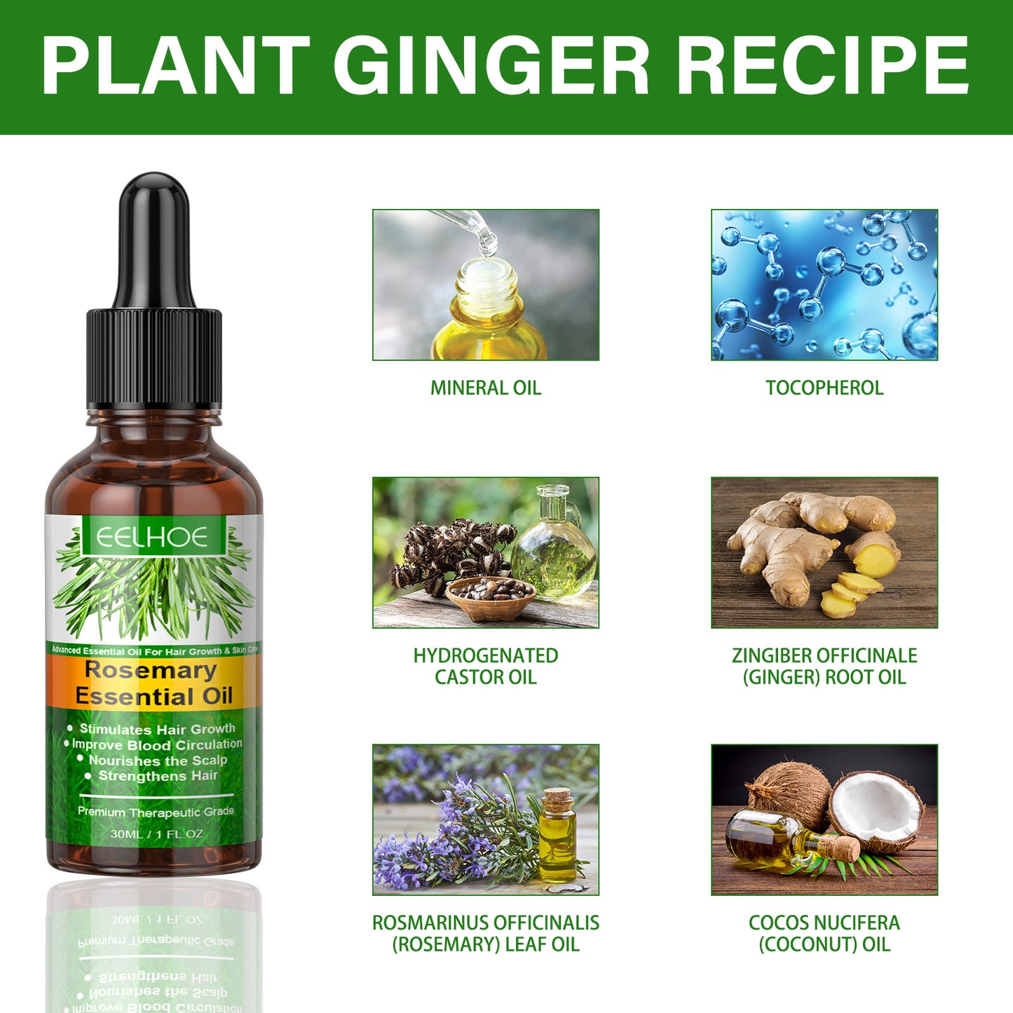 Rosemary Hair Essential Oil Gentle Scalp Care Soft Shine Natural Fluffy Hair Essential Oil