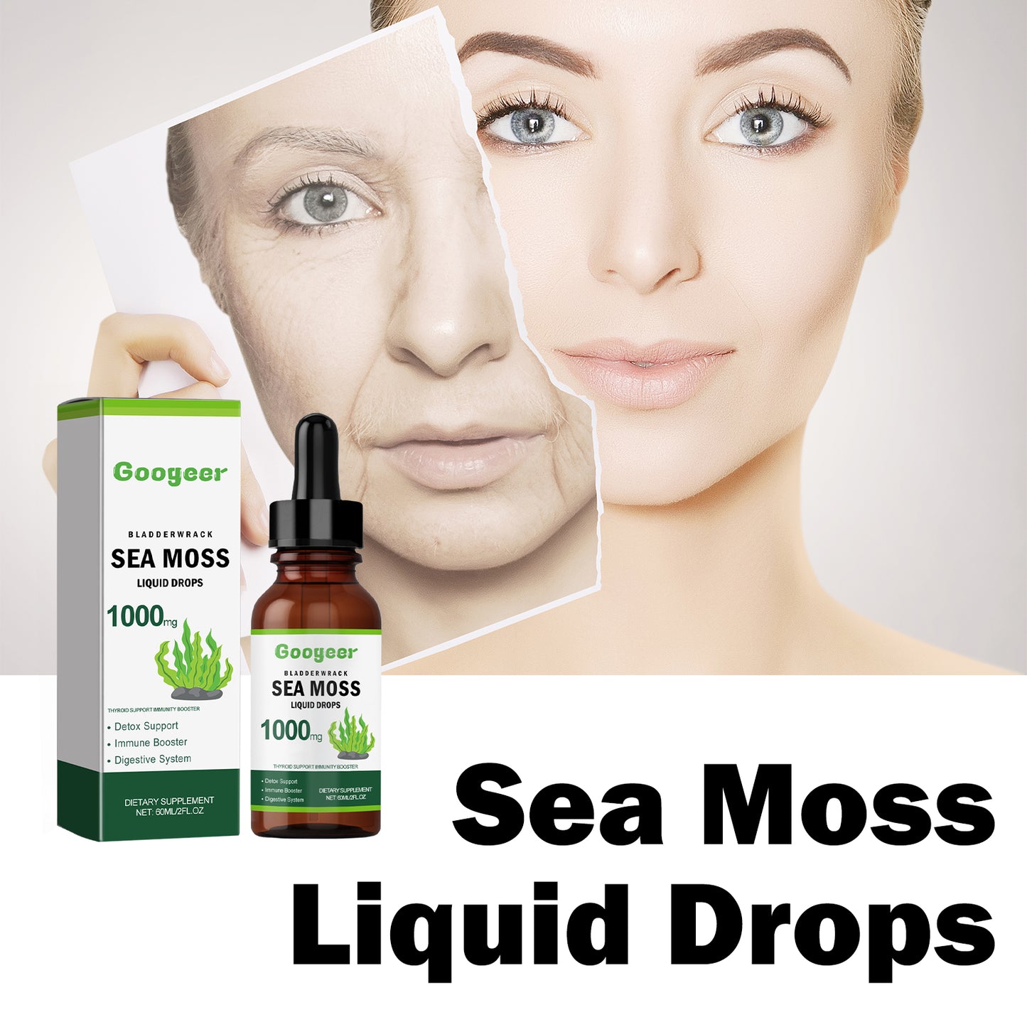 Sea Moss Liquid Drops, Alleviate Physical Fatigue Unwell Improve Skin Elasticity And Bust Firming Skin